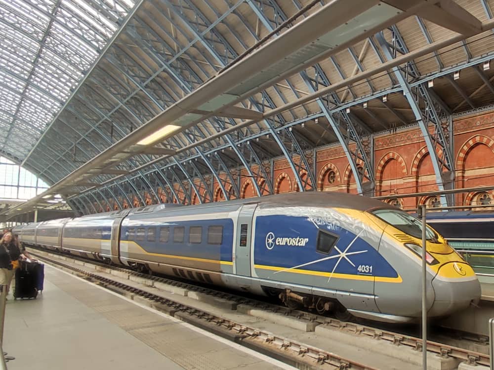 Eurostar train in train station