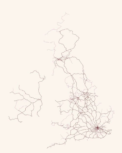 Rail routing coverage — Great Britain