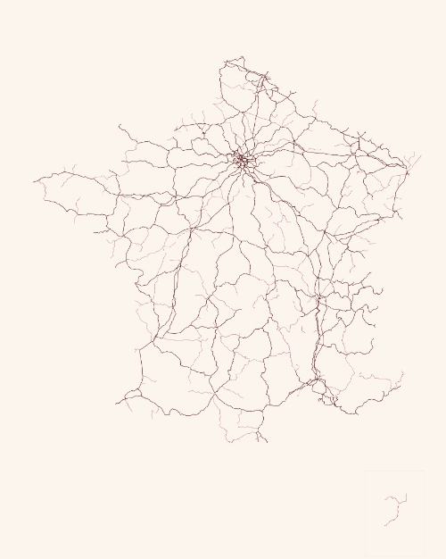 Rail routing coverage — France