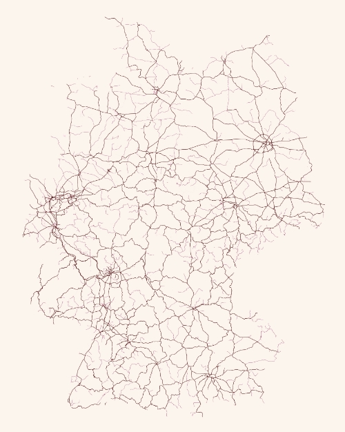 Rail routing coverage — Germany