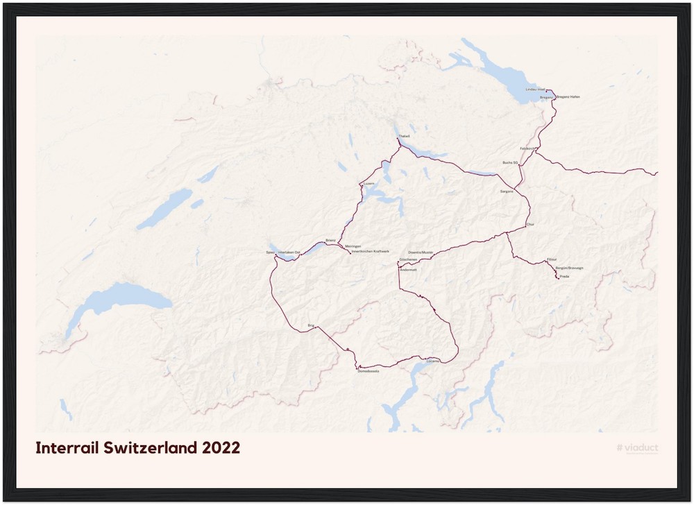 MyTrainMap example from viaduct - Interrail Switzerland